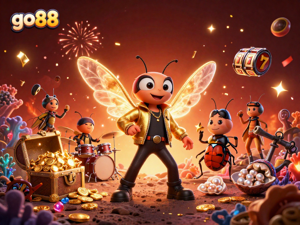 Experience excitement with go88 in a vibrant, dynamic casino scene featuring colorful game elements.