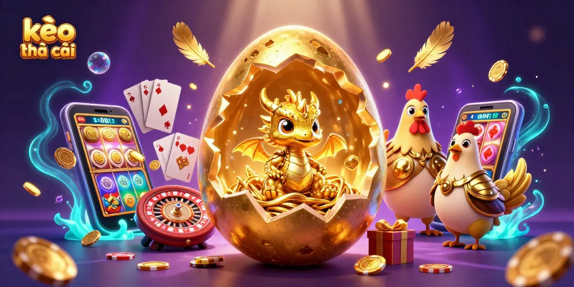 Experience kèo nhà cái with a dynamic 3D scene featuring a golden dragon and exciting casino elements.
