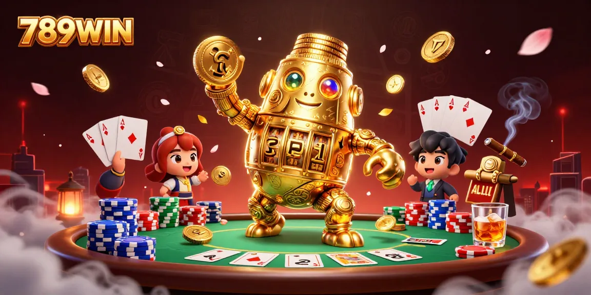 Experience thrilling gaming adventures with 789WIN's 3D golden golem and immersive casino elements.