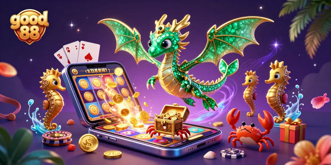 Experience thrilling gameplay with good 88, featuring sea-themed casino elements and a majestic sea dragon.