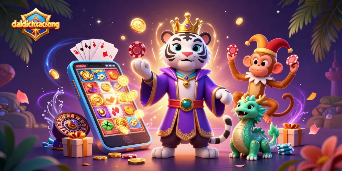 Engage with daidichxacsong as the majestic tiger, playful monkey, and jade dragon create a vibrant casino scene.