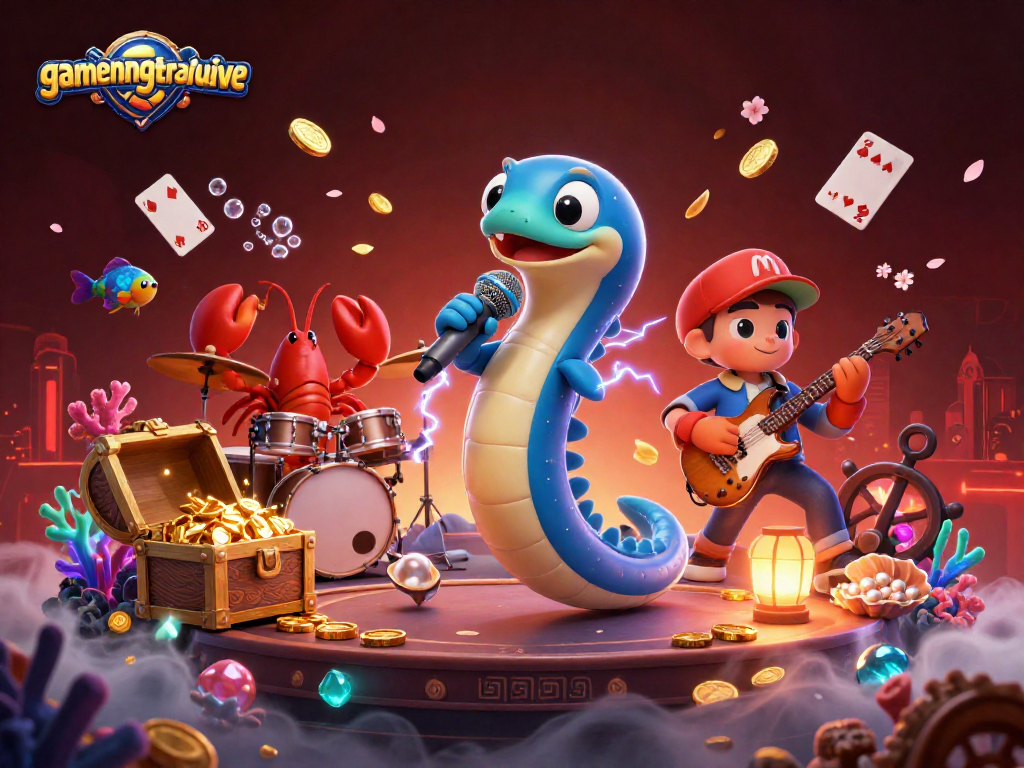Engage with gamenongtraivuive's immersive underwater casino scene featuring lively 3D characters.