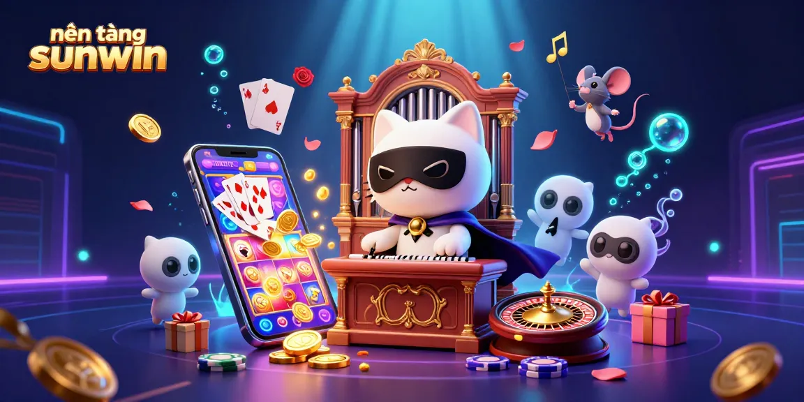 Experience the excitement of nền tảng sunwin games with colorful slot reels and dynamic casino elements.