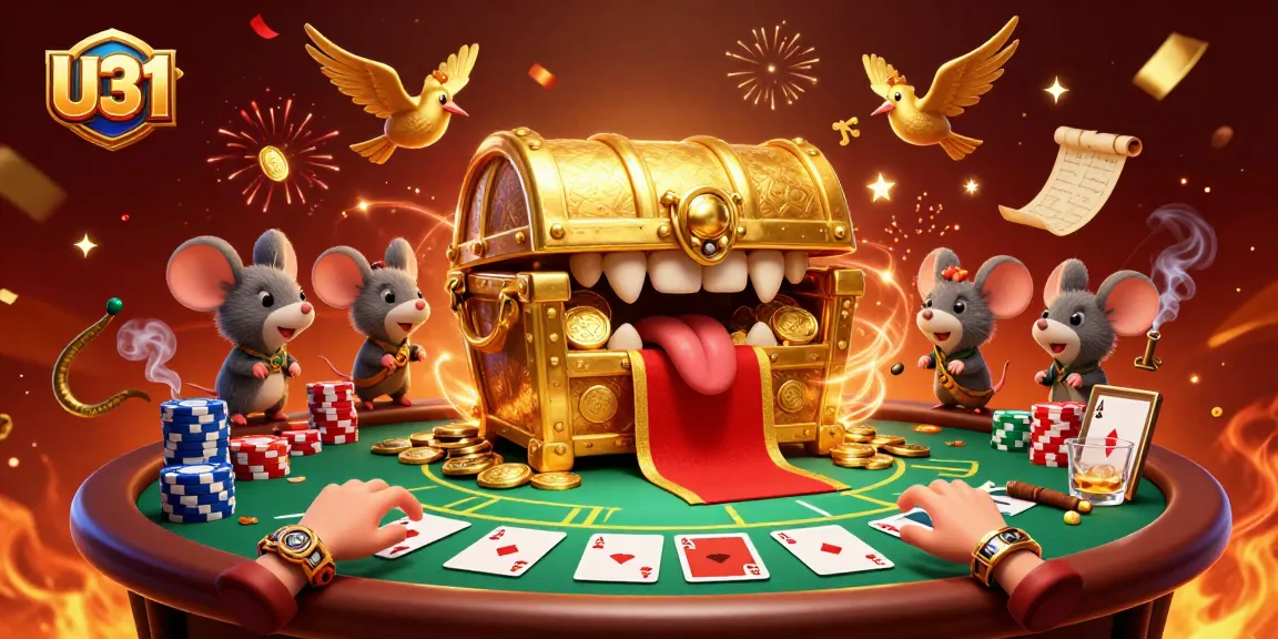 Engage with U31's top poker action featuring golden treasure and exhilarating gambling elements.