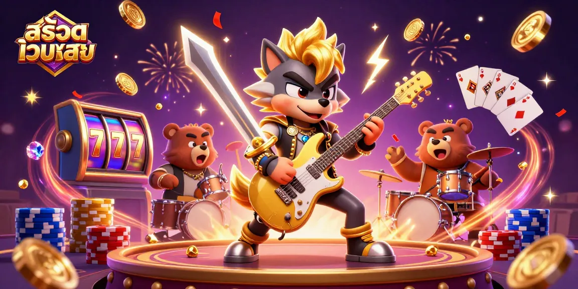 Experience the excitement of สล็อตเว็บตรง with our vibrant casino rock star scene featuring dynamic slot machines and colorful gaming elements.