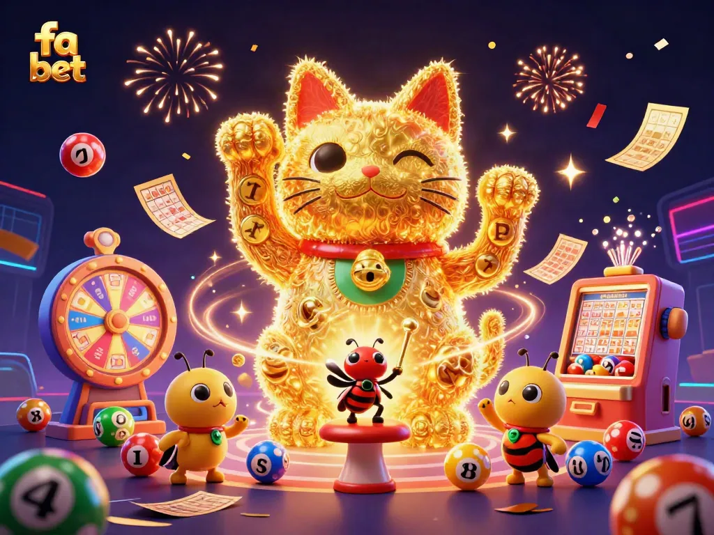 Engage in thrilling action at fa bet with a vibrant, lively illustration showcasing luck and chance
