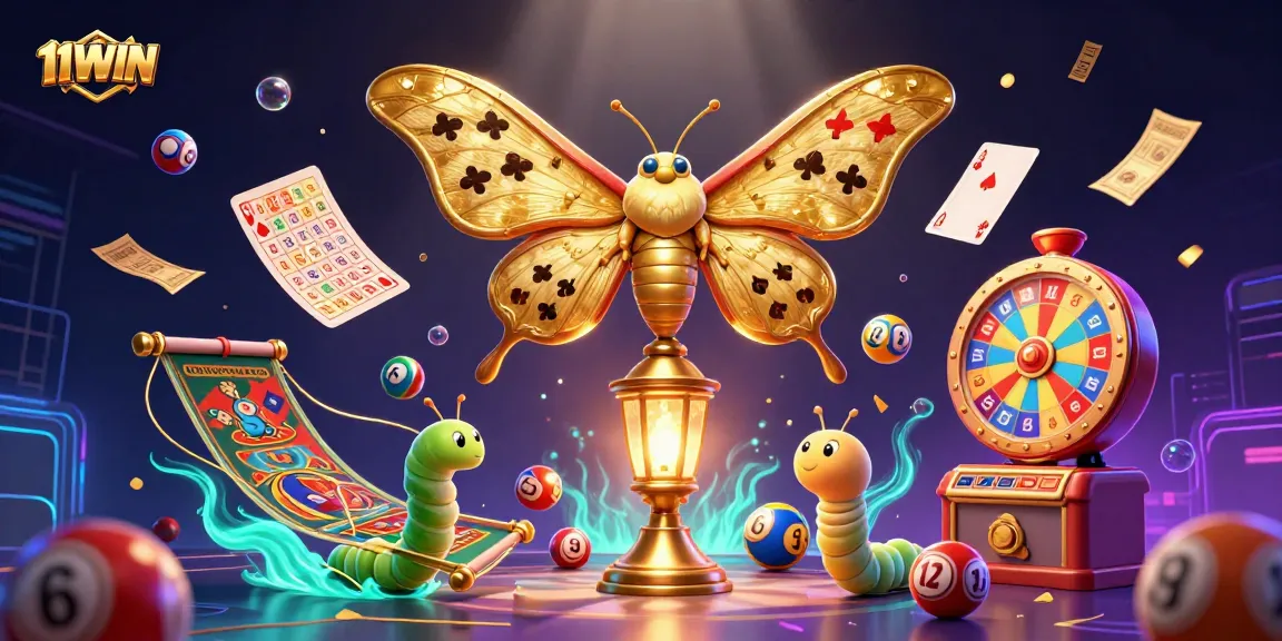 Engage with 11WIN's thrilling casino games amidst vibrant lottery visuals and captivating 3D design.