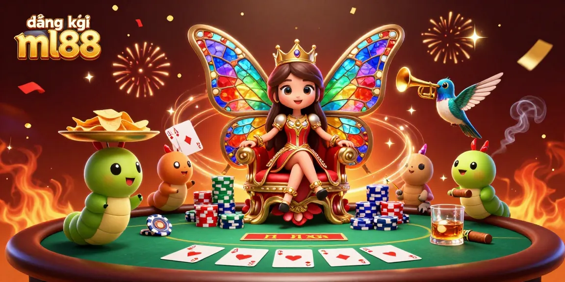 Experience the excitement of đăng ký ml88 with colorful casino royalty in a vibrant setting.
