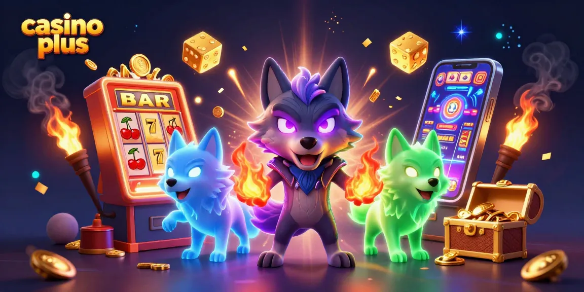 Engage in thrilling gameplay at Casino Plus with an exciting illustration of an enchanted casino scene.