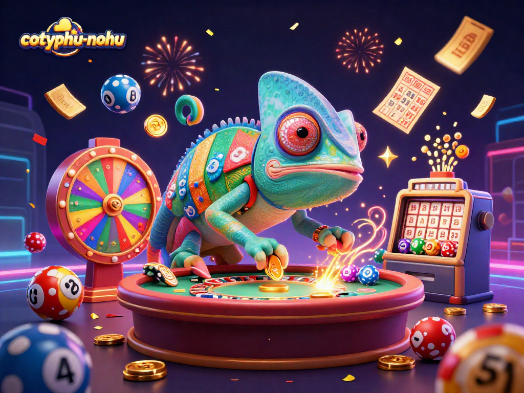 Play cotyphu-nohu casino game and experience thrilling lottery and bingo excitement with vibrant elements.