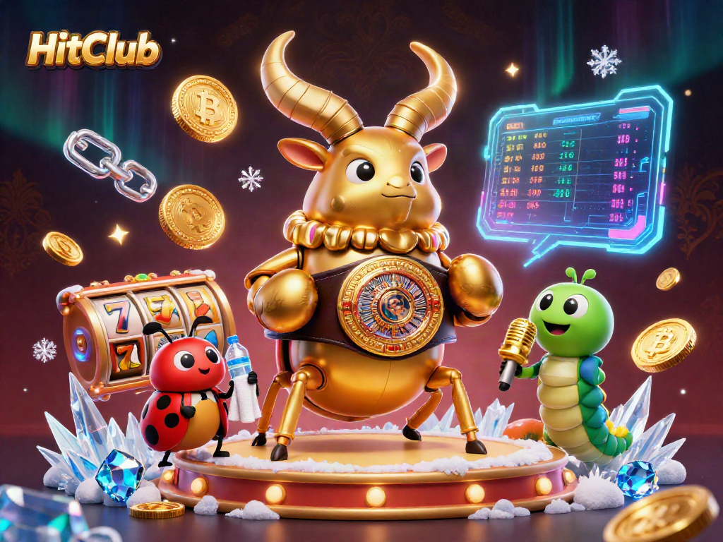 HitClub showcases an intense gaming scene with 3D cartoon characters engaging in vibrant casino action.