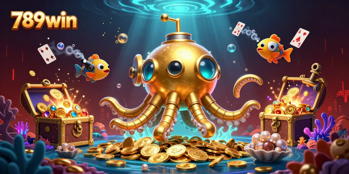 Engage in thrilling games at 789win with a captivating underwater scene full of treasures and excitement.