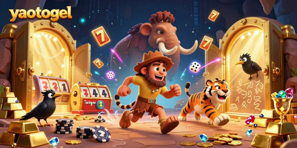 Experience excitement with yaotogel as a caveman and a sabertooth tiger run a prehistoric casino filled with treasures.