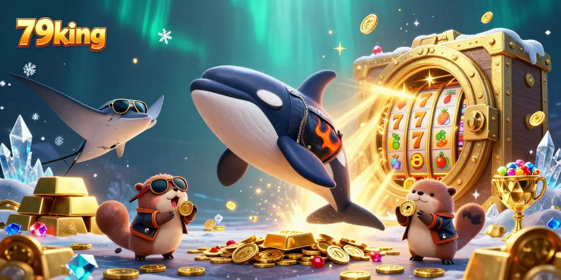 Experience the thrilling world of 79king with a vibrant underwater casino scene featuring unique characters and treasures.