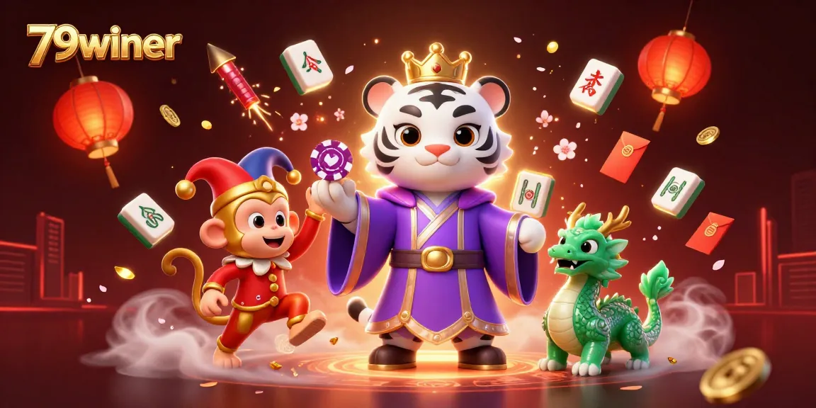 Experience the thrilling excitement of 79winer as characters engage in dynamic poker action with vibrant casino elements.
