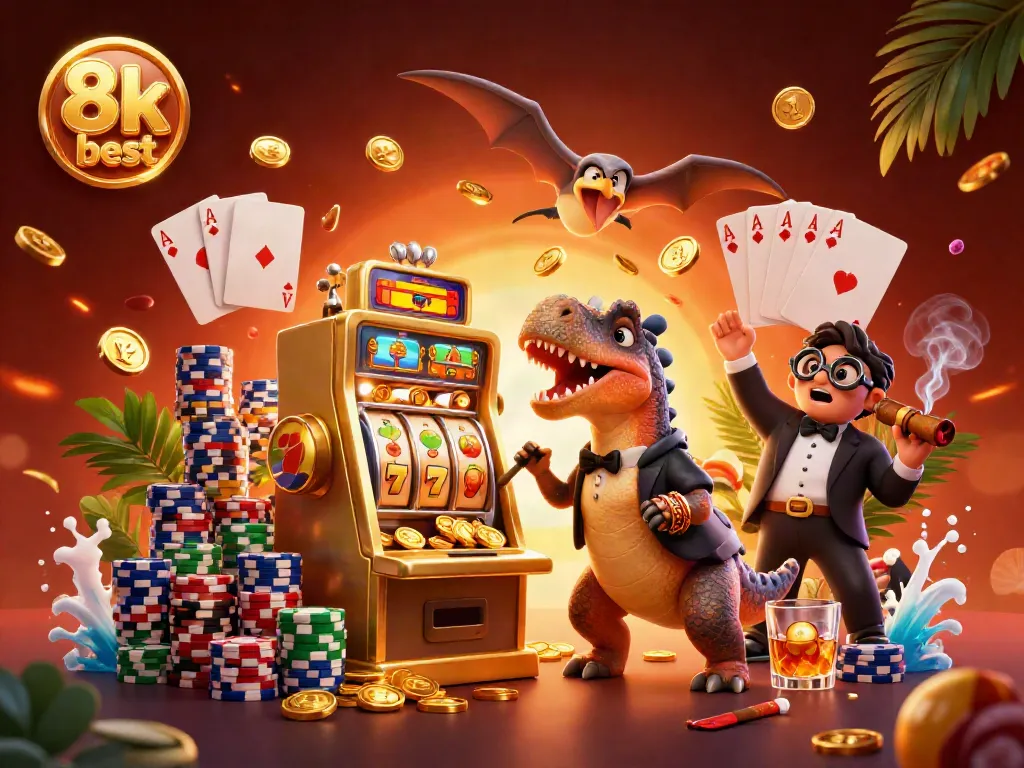 Experience the thrill of 8k best with a pachycephalosaurus winning at a golden slot machine.