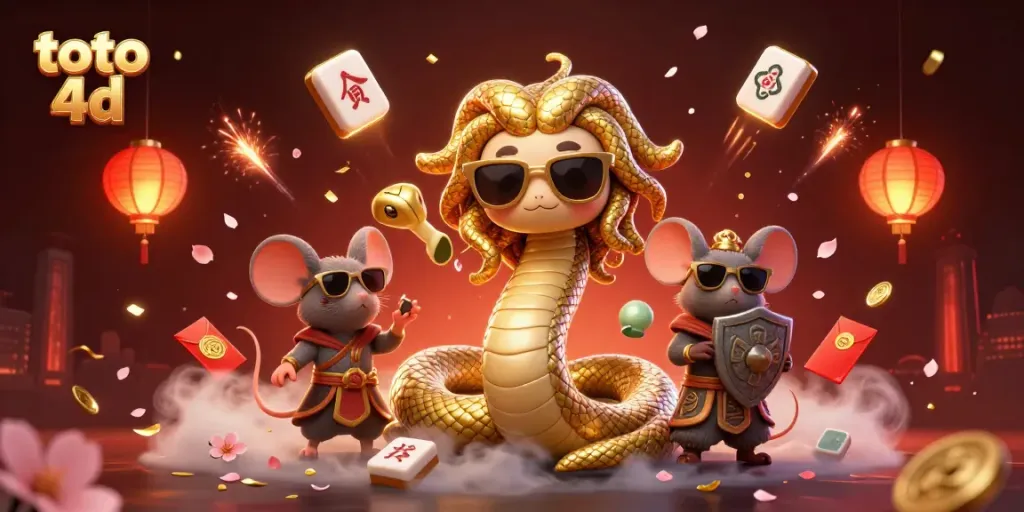 Experience the excitement of toto 4d with this vibrant casino illustration featuring Medusa and lucky elements.