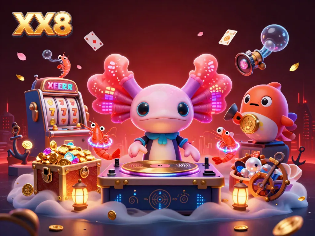 Experience the thrill of XX8 casino with vibrant underwater scenes and dynamic characters.