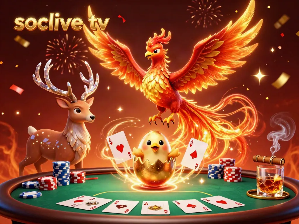 Experience thrilling action with socolive tv in this vibrant, ultra-detailed 3D gambling illustration.