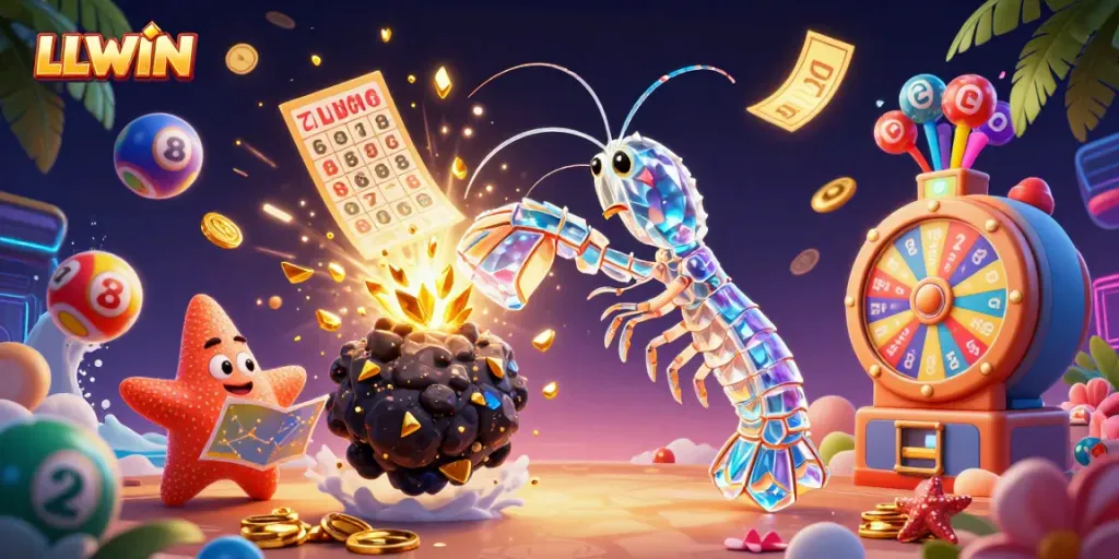 Experience thrilling gameplay with LLWIN, featuring vibrant gaming elements and dynamic animations.