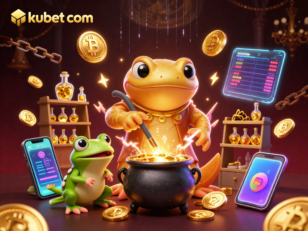 Experience thrilling gameplay at kubet com with vibrant 3D casino visuals and gold transmutation elements.