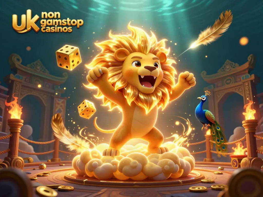 Engage with thrilling uk non gamstop casinos featuring dynamic characters and vibrant casino elements in a vibrant illustration.