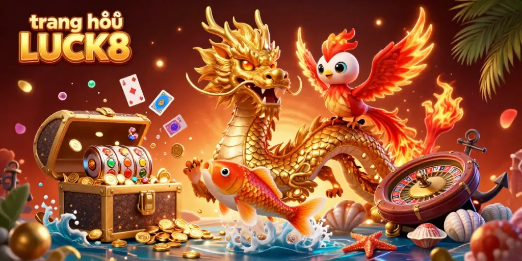Experience thrilling gaming adventures at trang chủ LUCK8 with vibrant characters and exciting casino elements.