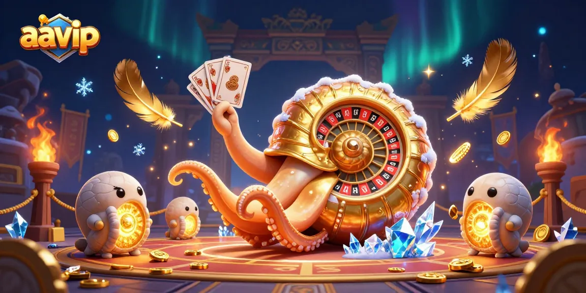 Aavip players enjoying a thrilling roulette experience with glowing companion nautilus in a vibrant casino scene