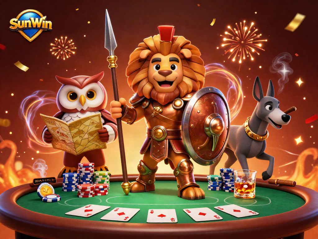 Engage with SunWin's thrilling poker atmosphere featuring vibrant characters and rich gaming elements.