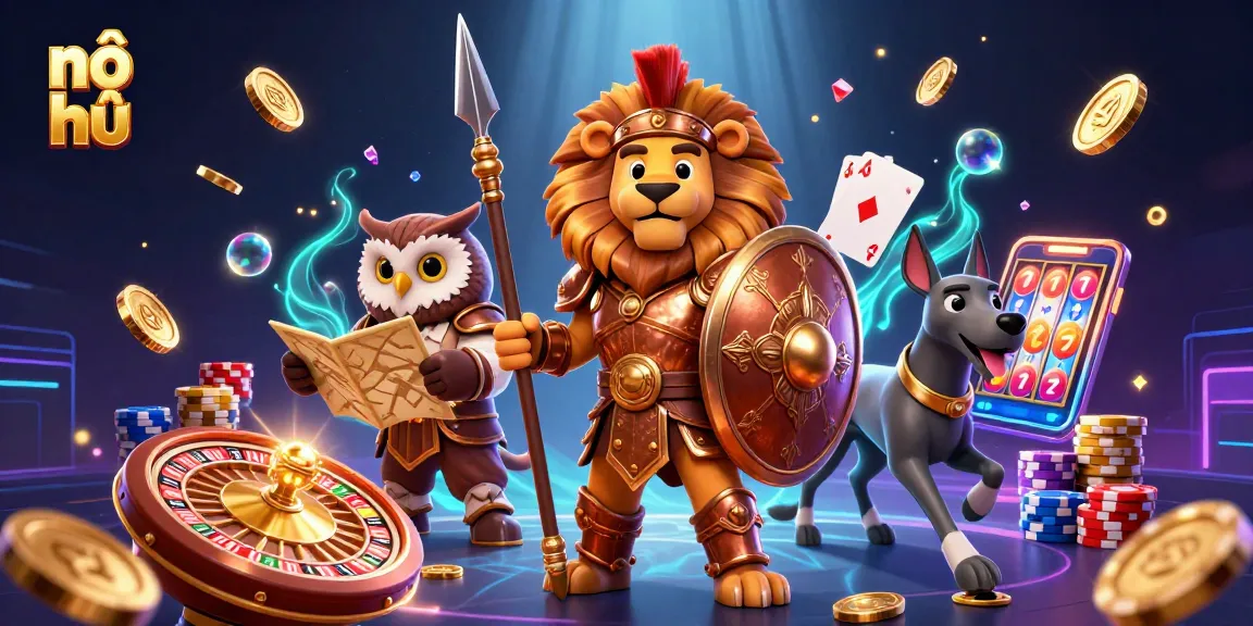 Nổ hũ: Explore vibrant slots with spinning reels and golden treasures in epic casino action.