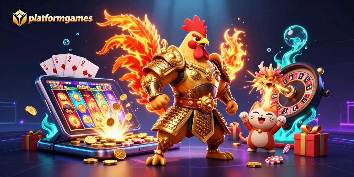 Play platformgames with dynamic gaming elements in an exciting casino illustration.