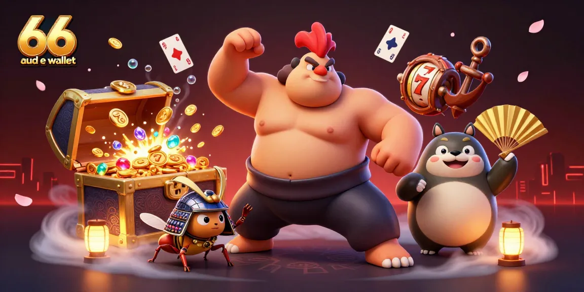 Experience winning with 66 aud e wallet at this exciting online casino, featuring dynamic game scenes and colorful characters.