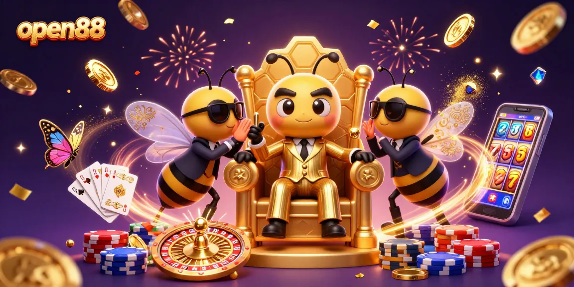 Experience thrilling action at open88 with our vibrant casino illustration featuring a bumblebee mob boss.
