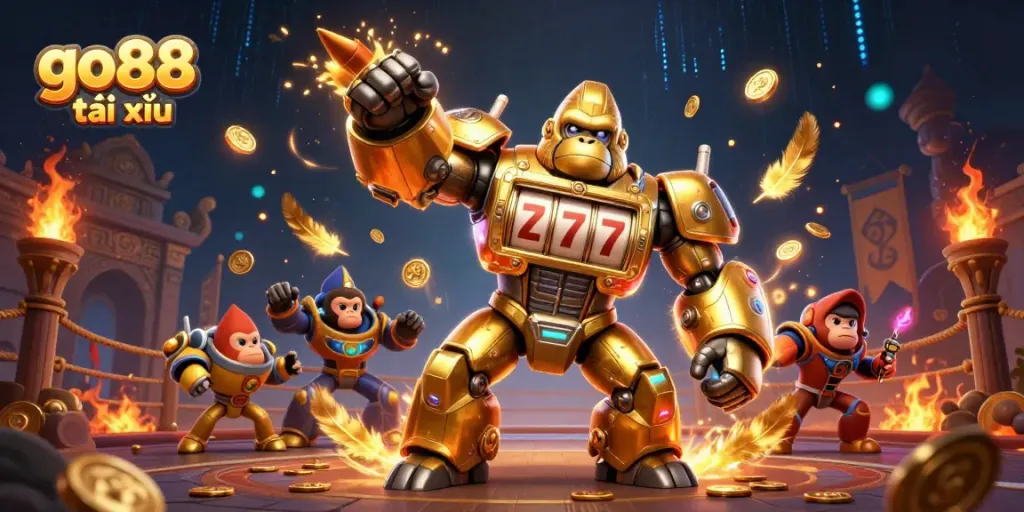 Experience thrilling go88 tài xỉu gameplay with dynamic casino elements and a vibrant 3D illustration.