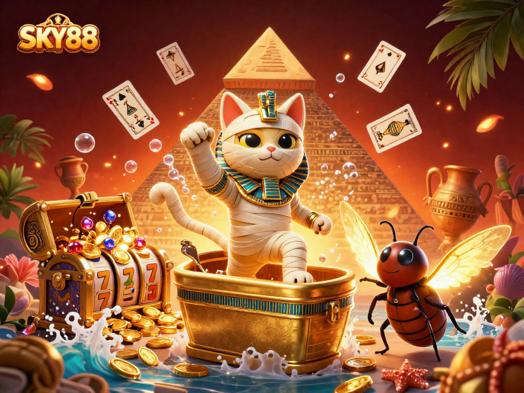 Experience the thrill of SKY88 with vibrant visuals and engaging gaming elements in a unique casino atmosphere.