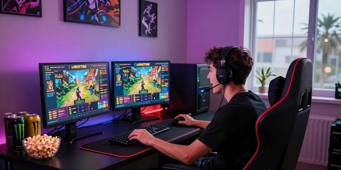 Engaging player immersed in LOKET88 slot gaming experience with vibrant graphics and energizing atmosphere.