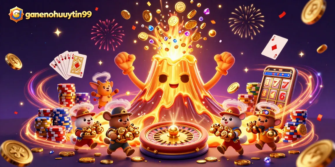 Experience thrill and win big at gamenohuuytin99 with vibrant casino-themed illustration.