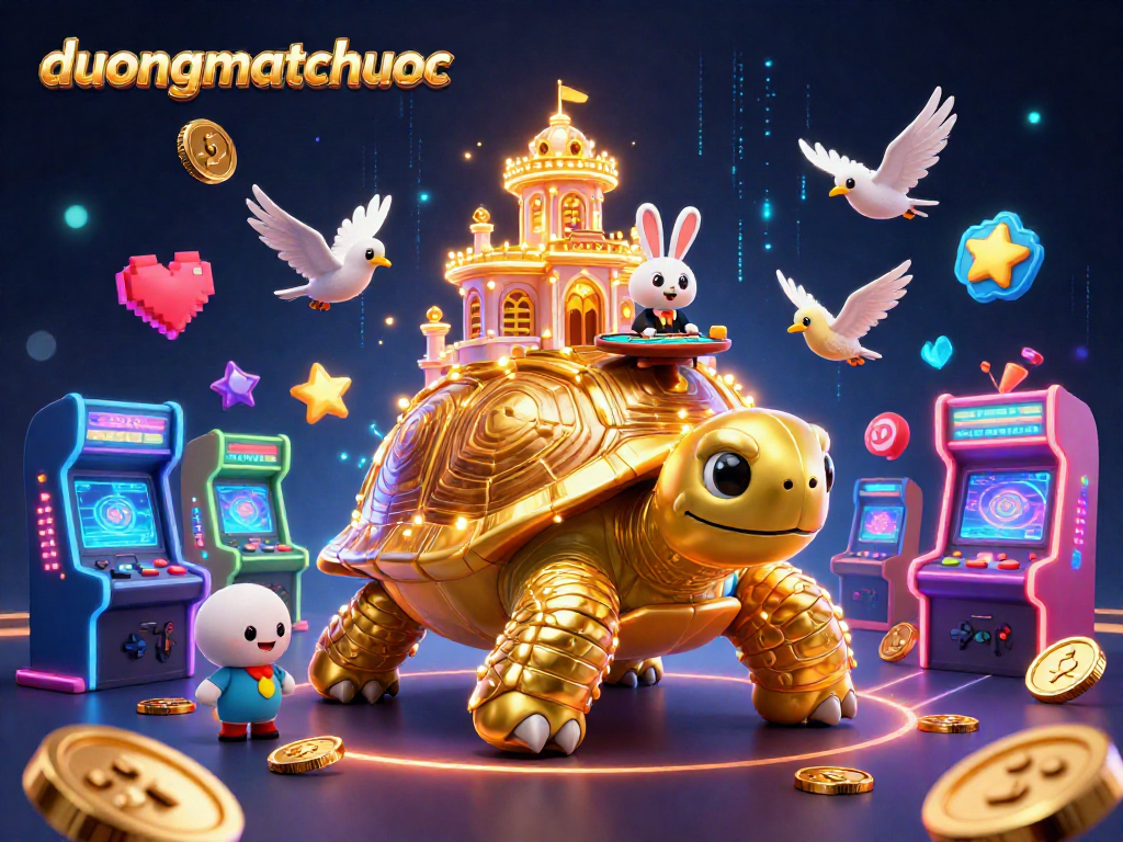 Enjoy thrilling duongmatchuoc gaming with a golden tortoise casino scene and dynamic arcade elements.