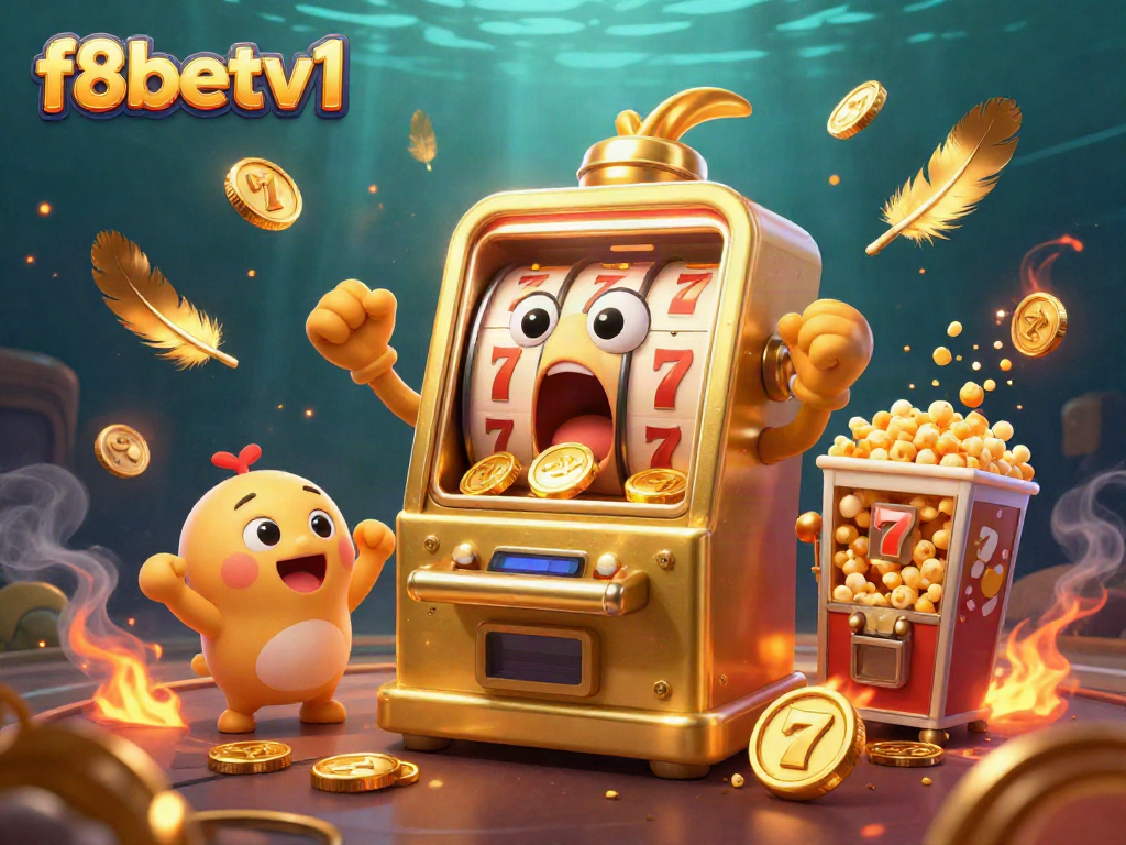 Experience f8betv1's thrilling jackpot moments with animated golden slot machines and explosive winnings.