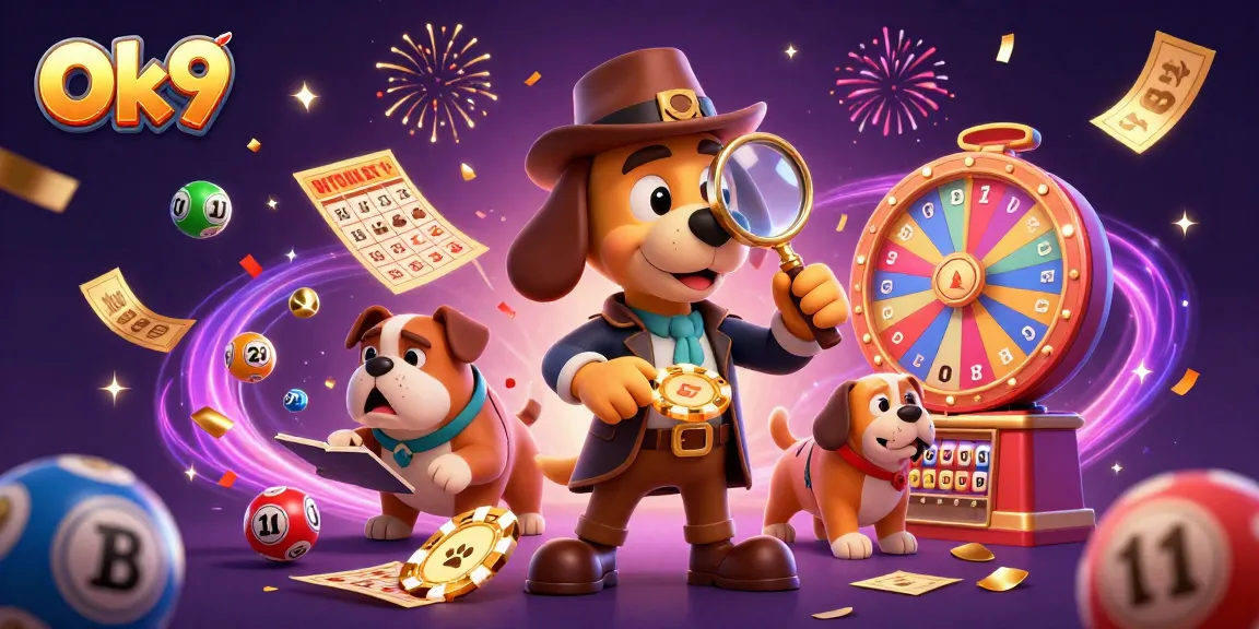 Experience the thrilling game atmosphere at Ok9 with a detective and bulldog exploring gambling clues.