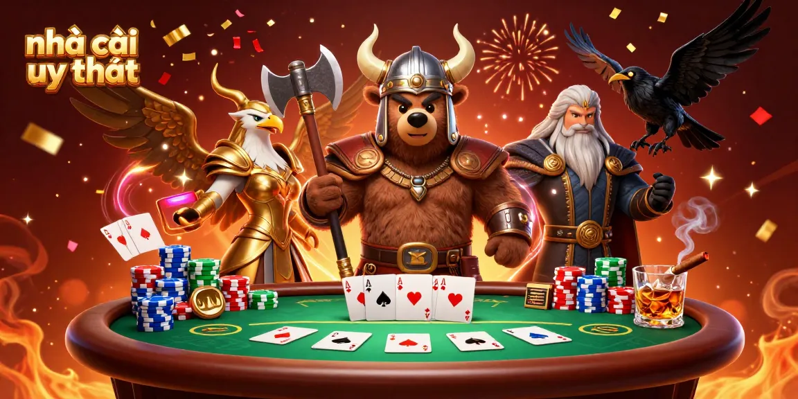 Engage with top nhà cái uy tín at a vibrant poker table featuring colorful chips and thrilling gameplay.