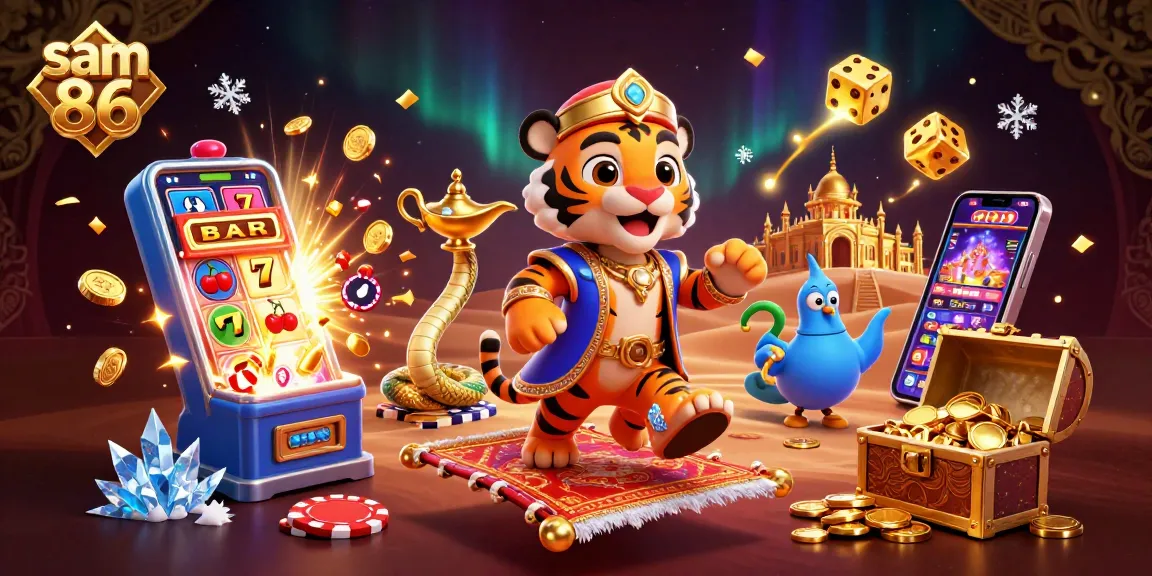 Experience thrilling gameplay at sam 86 while witnessing a jackpot explosion in a vibrant 3D casino.