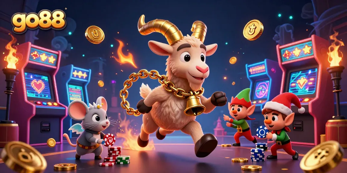 Experience thrilling gaming adventures at go88 with festive characters in a spooky casino setting.