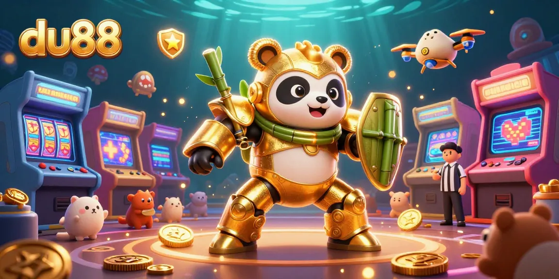 Experience thrilling gaming at du88 with vibrant casino-themed 3D art showcasing arcade excitement.