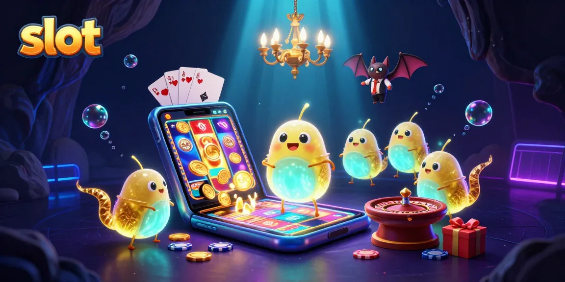 Experience thrilling slot action in a vibrant, animated casino scene featuring glowworms.
