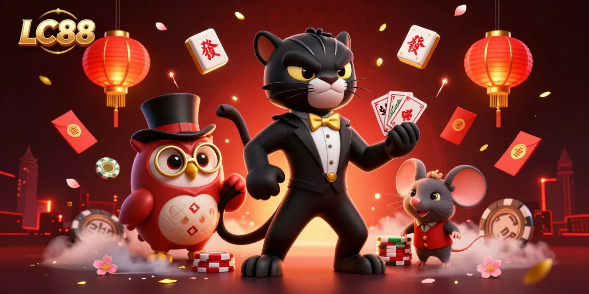 Join the excitement at LC88 with lively card games featuring a stylish black panther dealer.