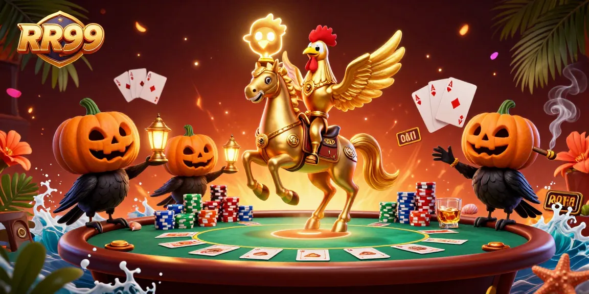 Experience the exciting world of RR99 with a vibrant casino scene featuring unique characters and games.